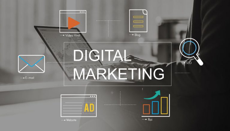 Tecnologia de mídia de marketing digital Conceito gráfico